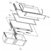 Coperchio del cassetto delle verdure riferimento 155A 752X436 mm