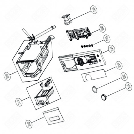 PANNELLO DI CONTROLLO (CODICE DI RIFERIMENTO N. 26) LAVATRICE - AS0076444