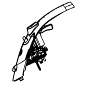 Parte anteriore della maniglia turchese con pompa