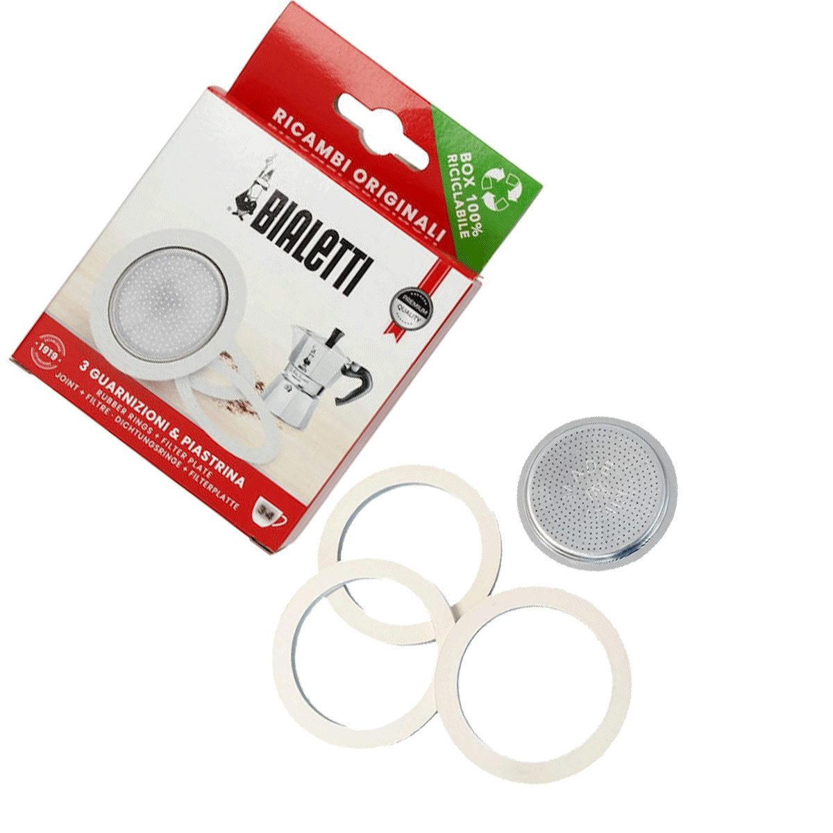 Set 3 guarnizioni + filtro caffettiera vev tz 12 - Arredamento e