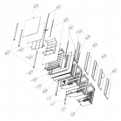 FACCIATA DEL SERBATOIO (PARTE CONGELATORE CODICE 1054) FRIGORIFERO, CONGELATORE - 5918522300