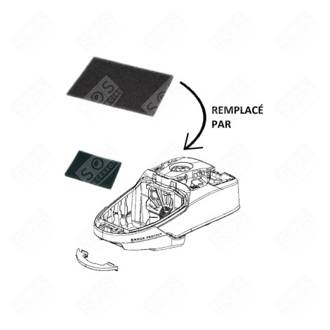 FILTRO IN SCHIUMA E ALLOGGIAMENTO ASPIRAPOLVERE - RS-2230000956, RS-2230001444