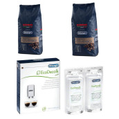 Confezione di 2 pacchetti di chicchi di caffè KIMBO arabica 1KG e 1 decalcificante