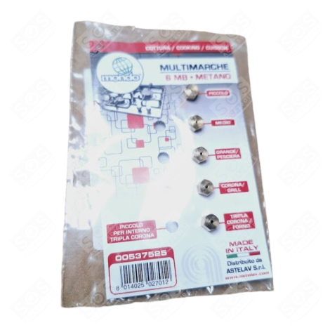 SET DI 5 INIETTORI, INIETTORE METANO, BUTANO, PROPANO 6M0 ORIGINALE PIANO COTTURA - G786361