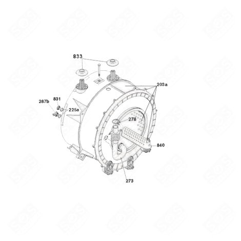 VASCA COMPLETA ORIGINALE LAVATRICE - 49041216, 49130379