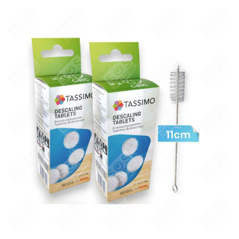 8 COMPRESSE ANTICALCARE ORIGINALI TASSIMO CON SPAZZOLA DI PULIZIA MACCHINA DA CAFFÃ, CAFFETTIERA - 00311909