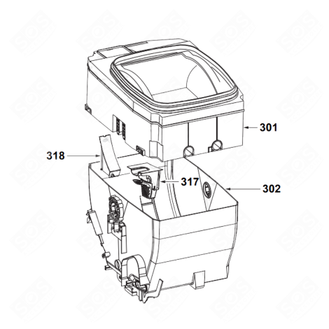 METÀ VASCA SUPERIORE (RIFERIMENTO 301) LAVATRICE - 52X5036