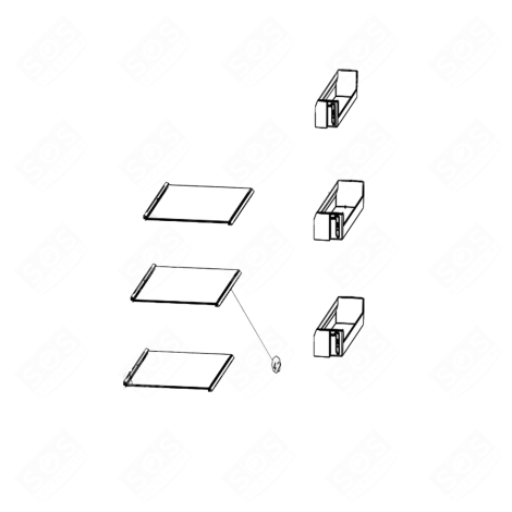 RIPIANO (RIFERIMENTO 42) FRIGORIFERO, CONGELATORE - 0530054543, 49073560