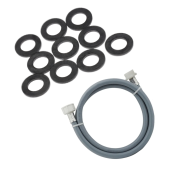 Tubo di alimentazione dell'acqua universale fornito con guarnizioni 20/27 con raccordi diritti (L2500mm 3/4 F x 3/4 M)