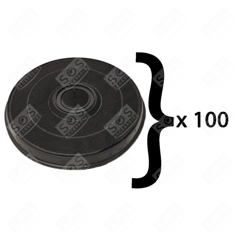 SET DI 100 FILTRI A CARBONE TIPO E233 FAC519 EFF57 231X28 MM CAPPA ASPIRANTE - 5403003, 481281718534