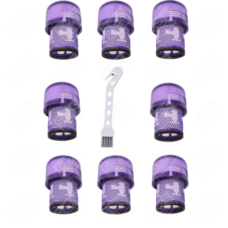 SET DI 8 FILTRI HEPA COMPATIBILI V11 V12 V15 CON SPAZZOLA DI PULIZIA ASPIRAPOLVERE - 970013-02, 970013-02