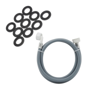 Tubo di arrivo d'acqua universale fornito con giunti 20/27 con raccordi dritto x curvo (L3500mm 3/4 F x 3/4 C)