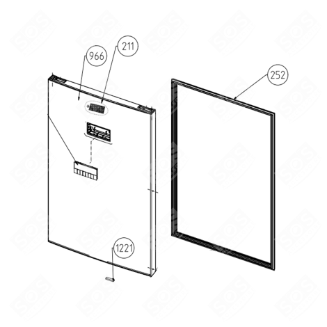 PORTA CONGELATORE (RIFERIMENTO 966) FRIGORIFERO, CONGELATORE - 5908081700, 5908081800