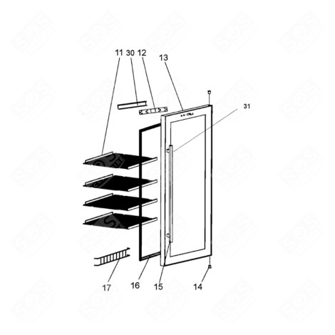 SCHEDA ELETTRONICA, MODULO DI VISUALIZZAZIONE (RIFERIMENTO 12) CANTINETTE DA VINO - 77040484, 1054523