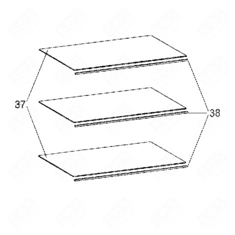 PROFILO ANTERIORE RIPIANO (RIFERIMENTO 38) FRIGORIFERO, CONGELATORE - 42136997
