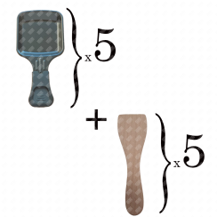 Set di 5 ciotole per raclette e 5 palette in legno