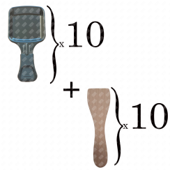 Set di 10 ciotole per raclette e 10 palette in legno per Padellino, spatola per raclette