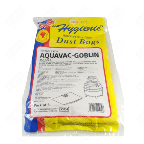 SET DI 3 SACCHETTI DI CARTA ASPIRAPOLVERE - QUASDB34