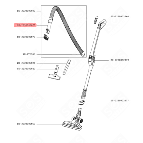 MANICO DI FLESSIBILE CON SPAZZOLA BIANCA ASPIRAPOLVERE - SS-2230002878, SS2230002878