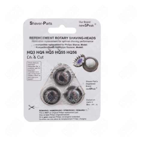 TESTINE DI RASATURA CON GANCIO HQ4 HQ3 HQ5 HQ55 HQ6 RASOI, TAGLIACAPELLI - HQ4
