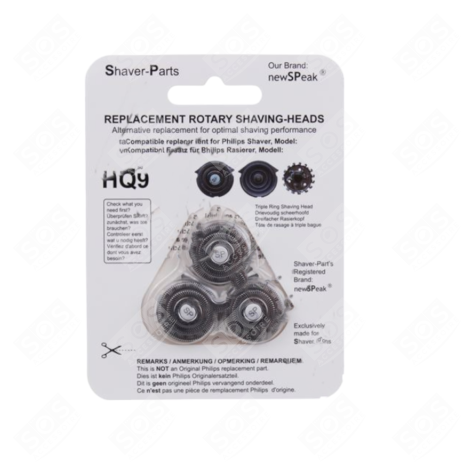 TESTINE RASOIO DOPPIO GANCIO HQ8 HQ9 HQ177 RASOI, TAGLIACAPELLI - HQ9