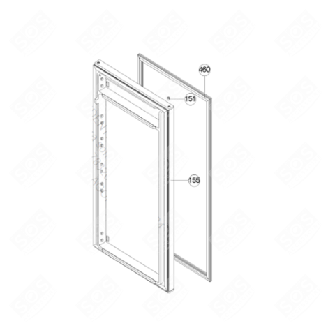 GUARNIZIONE PORTA (PARTE FRIGORIFERO) ORIGINALE RIFERIMENTO 460 FRIGORIFERO, CONGELATORE - 42041549