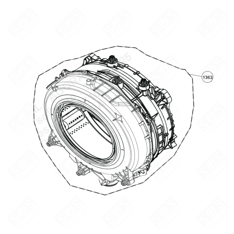 BLOCCO LAVATORE (RIFERIMENTO 1363) LAVATRICE - 2443703400, 2443701601