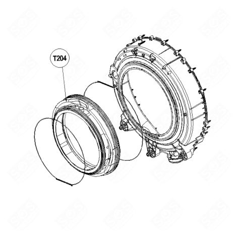 GUARNIZIONE OBLÒ (RIFERIMENTO T204) LAVATRICE - 389L42