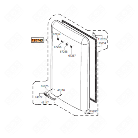 PORTA (RIFERIMENTO 125743) FRIGORIFERO, CONGELATORE - 69613A442, 125743