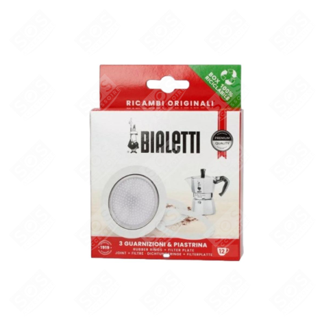 KIT X3 GUARNIZIONI E 1X FILTRO 12T MACCHINA DA CAFFÃ, CAFFETTIERA - F0800006
