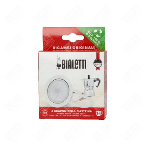 KIT GUARNIZIONI + FILTRO 3 TAZZE MACCHINA DA CAFFÃ, CAFFETTIERA - F0800003