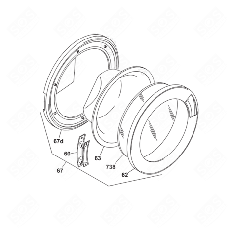 SPORTELLO COMPLETO (CODICE 67) LAVATRICE - 70004259