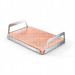 Pietra di sale con cornice in acciaio inox