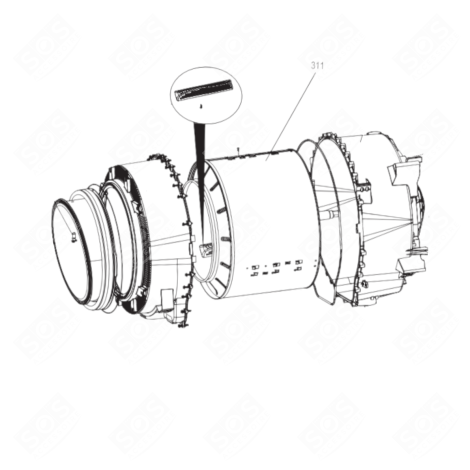 TAMBURO (RIFERIMENTO 331) LAVATRICE - AS0061281