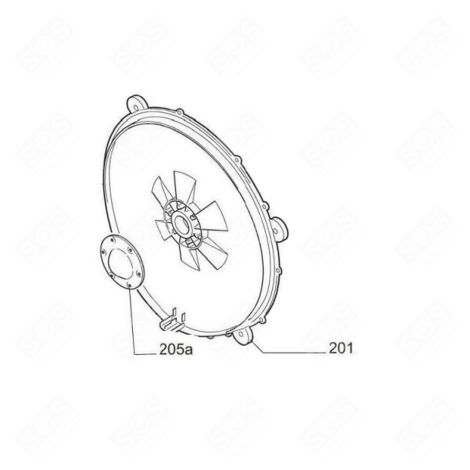 PANNELLO DI SUPPORTO POSTERIORE (RIFERIMENTO 201) LAVATRICE - 70005194