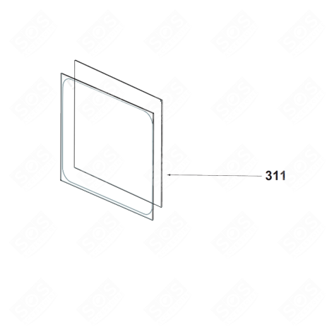 VETRO INTERNO LATO PIÙ CORTO ORIGINALE FORNI, FORNELLI ELETTRICI E A GAS - AS0077712