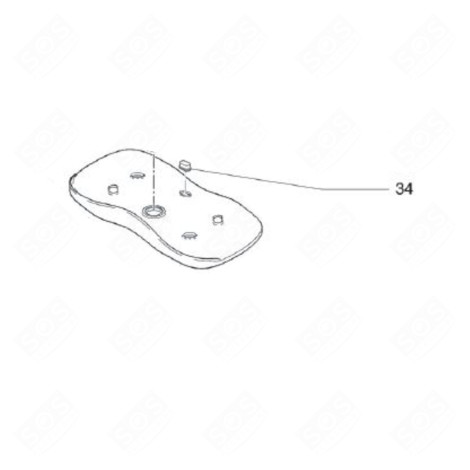 PIEDINO DI SUPPORTO FERRO RC190A FERRO DA STIRO, FERRO A VAPORE - 500586202