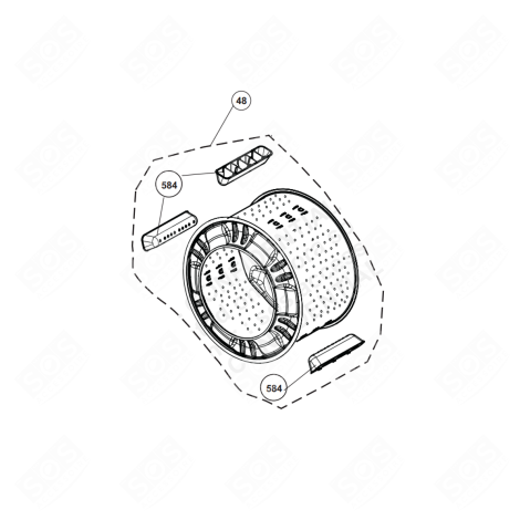 TAMBURO COMPLETO (RIFERIMENTO 48) LAVATRICE - 2850700100