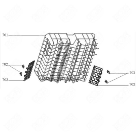 CESTELLO SUPERIORE (RIFERIMENTO N°701) LAVASTOVIGLIE - 34421709, 12976000001617