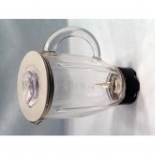 Ciotola frullatore/frullatore a immersione in vetro completa grigia e nera