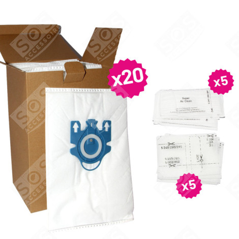 PACK 20 SACS GN + 5 FILTRES ASPIRAPOLVERE - 12281680