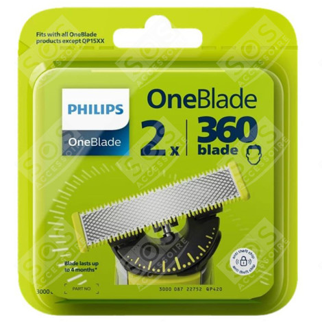 SET ORIGINALE DI 2 LAME DI RASOI ONEBLADE QP220/50 QP420/50 RASOI, TAGLIACAPELLI - 8710103756712