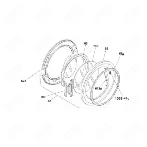 SPORTELLO COMPLETO (CODICE 67) LAVATRICE - 70005345