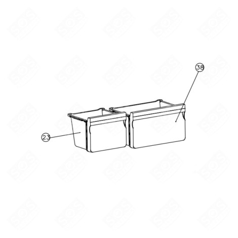 CASSETTO ORIGINALE (RIFERIMENTO 38) FRIGORIFERO, CONGELATORE - 9178021656