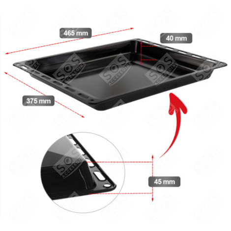TÔLE À PÂTISSERIE  465X375X40 MM FORNI, FORNELLI ELETTRICI E A GAS - 00742586