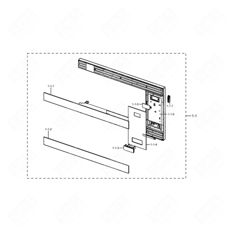 SET DI PANNELLO DI CONTROLLO (RIFERIMENTO 1-1) ORIGINALE FORNI A MICROONDE - DE94-03917C