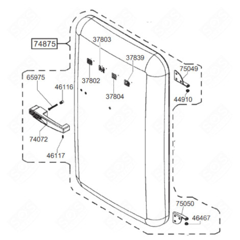PORTA COMPLETA (ROSSA) FRIGORIFERO, CONGELATORE - 696135965