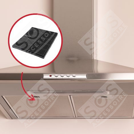 LOTTO DI 2 FILTRI A CARBONE 235 X 190 MM 16 CAPPA ASPIRANTE - AIRFORCE AFFCAF16