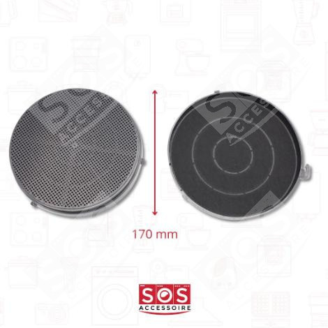 CONFEZIONE DI 2 FILTRI A CARBONE ROTONDI (TIPO 6) CAPPA ASPIRANTE - 103050091