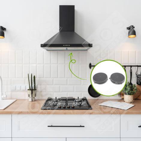 CONFEZIONE DI 2 FILTRI A CARBONE ROTONDI (TIPO 6) CAPPA ASPIRANTE - 103050091